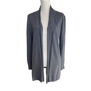 Magaschoni Women’s Open Front Gray Cardigan Sweater Size S Casual Minimalist